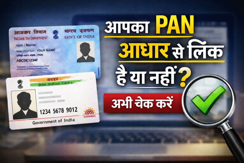 PAN–Aadhaar Link Status कैसे चेक करें: जानें आपका पैन आधार से जुड़ा है या नहीं